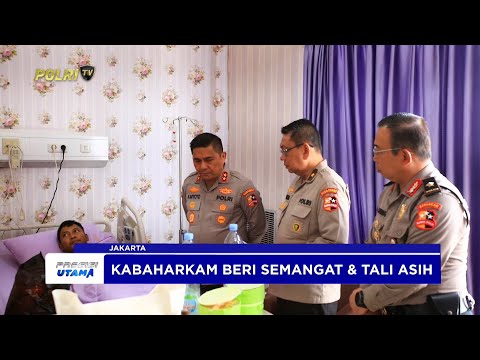 KABAHARKAM JENGUK ANGGOTA POLRI YANG TERLUKA SAAT AMANKAN AKSI