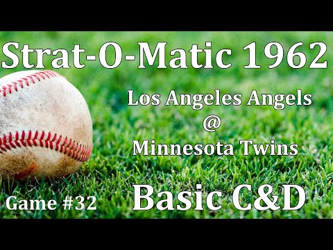 Strat-O-Matic Basic C&D -  Angels @ Twins - 1962 Replay - Game #32
