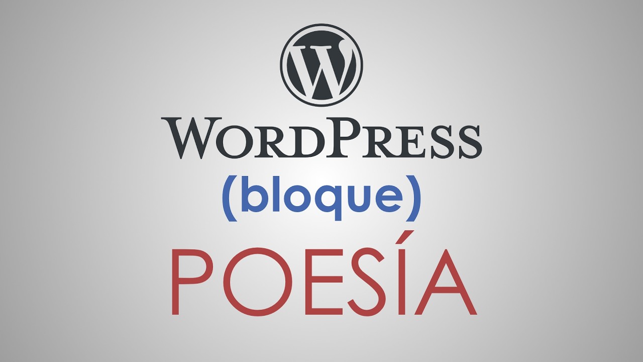 El bloque POESÍA de WordPress