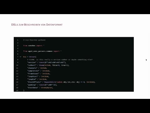 Video Thumbnail: Hackover 2025 - Domänenspezifische Sprachen zum Reverse Engineering von Datenformaten