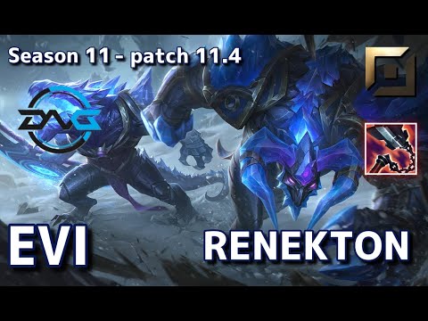 【韓国サーバー/C1】DFM Evi レネクトン(Renekton) VS ボリベア(Volibear) TOP - Patch11.4 KR Ranked【LoL】