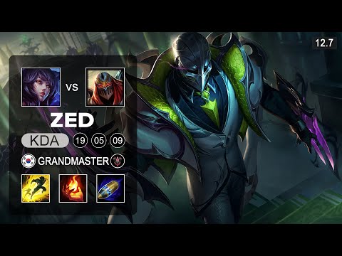 Zed vs Ahri Mid - KR Grandmaster - Patch 12.7 Season 12