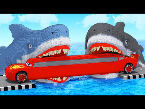 LONG CARS vs SHARK #2 in Teardown
