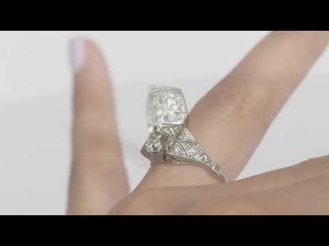 Circa 1920 Art Deco GIA Certified 1.50ct Old European Brilliant Diamond Engagement Ring-VEG#1000A