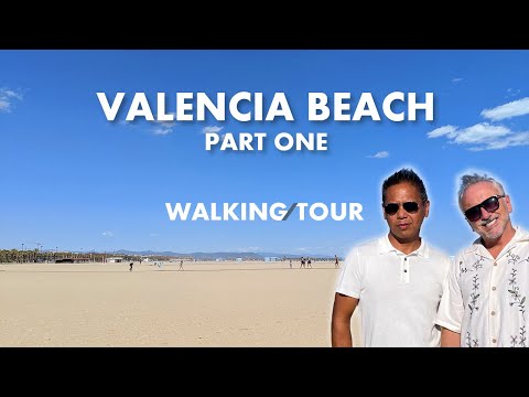 Valencia Beach 🇪🇸 Walking Tour Part 1: Explore Malvarrosa in 4K