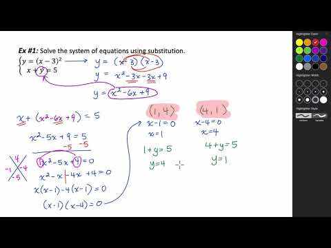 Solving Linear Quadratic Systems By Substitution Expii Solving Linear Quadratic Systems By Substitution Expii
