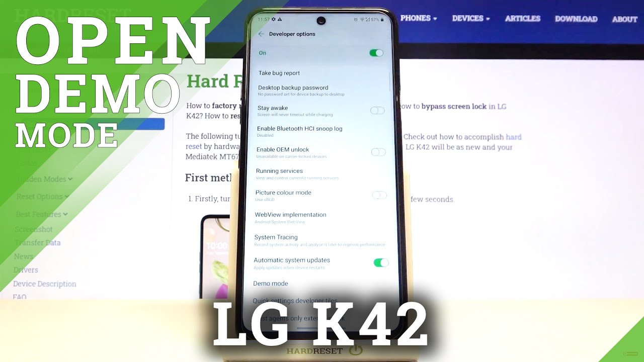 Turn On & Use Demo Mode - Demo Mode on LG K42