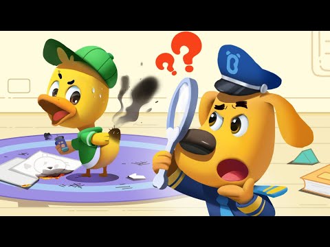 , title : 'Fire at the Duck's House | Play Safe | Kids Cartoon | Kids Animation | Sheriff Labrador | BabyBus'