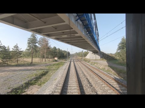 Odcinek Częstochowa - Zawiercie z tyłu pociągu TLK Doker