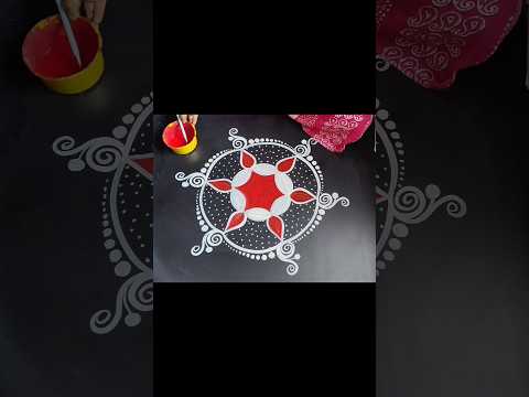 Beautiful Round Alpona Design For Saraswati Puja / Simple Round Alpona Design For Saraswati Puja
