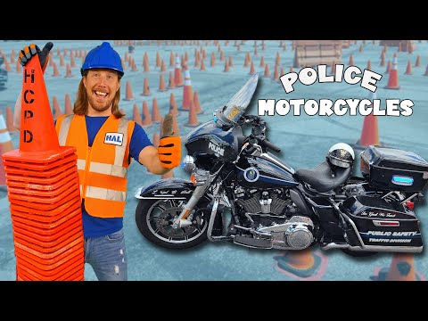 Handyman Hal works with Police Motorcycles | Motorcycles for Kids | Police Motorcycle Training
