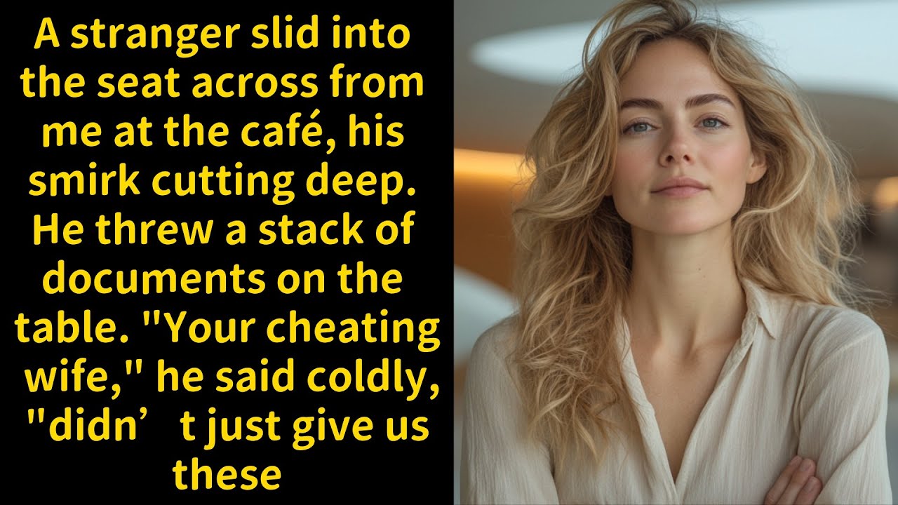 A stranger slid into the seat across from me at the café, his smirk cutting deep. He threw a stack..