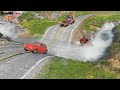 Cars vs Heavy water flowing vs LOG BRIDGE vs CARS VS DEEP RIVER #182- BeamNG.drive | BeamNG-Cars TV