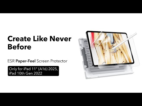 Présentation du protège-écran Paper-Feel ESR pour iPad 11″ (A16, 2025)
