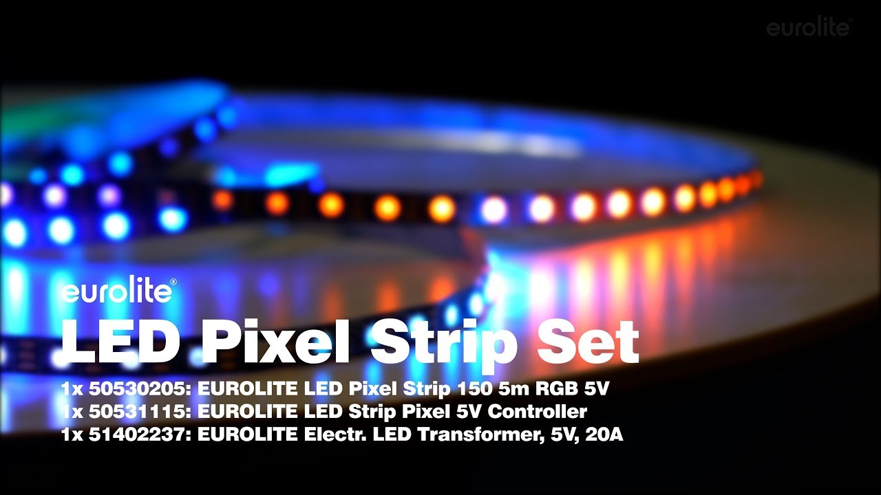 EUROLITE Set LED Pixel Strip RGB + Controller + Transformer 5V