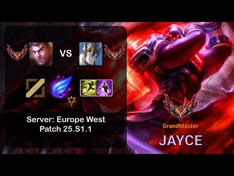 Jayce Mid vs Galio - EUW GrandMaster - Patch 25.S1.1