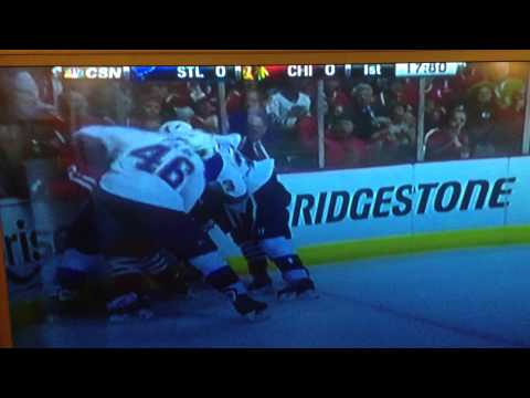 Blackhawks VS Blues Game 3 - Polak Punching Bollig