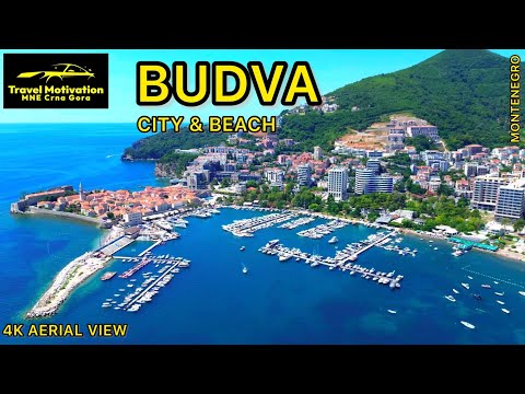 BUDVA CITY & BEACH [4K Aerial View] MNE Crna Gora July 2023 - Budva iz vazduha u Julu