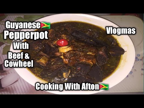 How To Make Guyanese Pepperpot🇬🇾/Beef & Cowheel Pepperpot/Vlogmas/Cooking With Afton🇬🇾