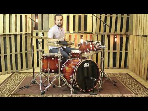 DW Collector's Maple Amber to Tobacco Burst Over Macore Drum Set w/ Nickel Hardware - SO#1138505 image 7
