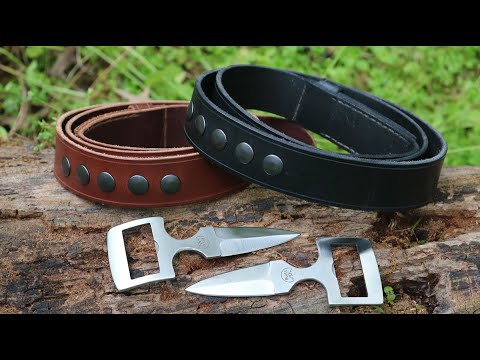 Burls Belt Buckle Knife & Belt