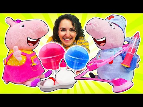 Facciamo il vaccino! Giochi del dottore per i bambini piccoli con Peppa Pig.