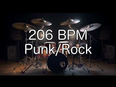 Punk/Rock Groove: 206 BPM Drum Beat for Musicians