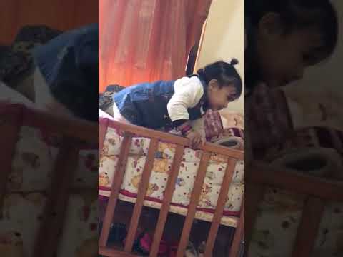 Ezzah baby trying to jump down
