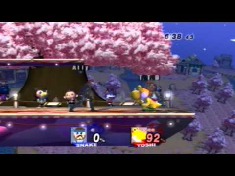 SSBB Blacktwins(Yoshi) vs Ally(Snake)