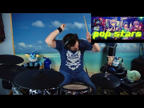 The8BitDrummer x Hololive | Bae & Risu & Moona & Ina - Pop Stars (K/DA Cover)