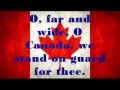 Canadian National Anthem ~ Lyrics