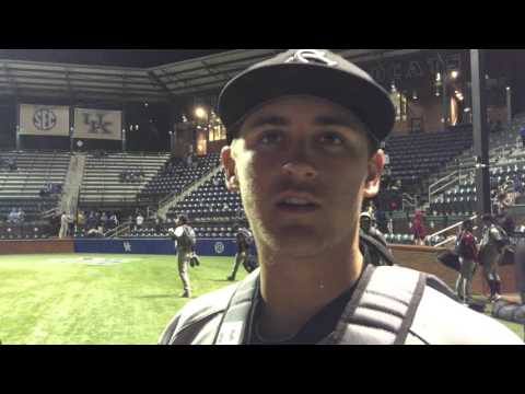 Jonah Bride after Game 1 win against Kentucky