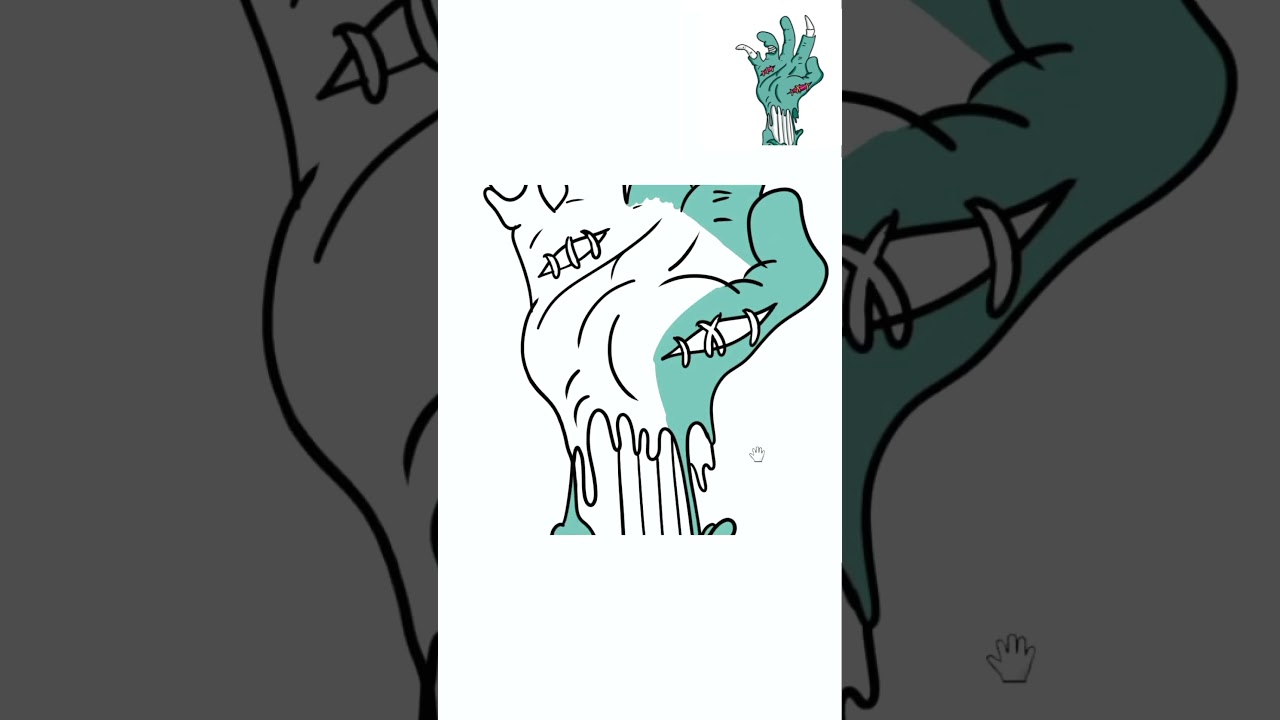 How to draw zombi hand halloween for Kids