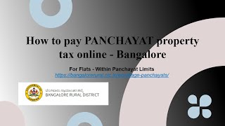 How to pay panchayat tax online - Bangalore