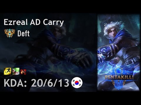 Ezreal AD Carry vs Jinx - Deft - KR Challenger Patch 6.21