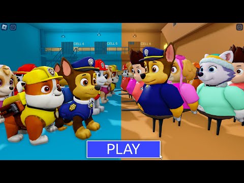 PAW PATROL Vs PAW PATROL BARRY in BARRY'S PRISON RUN! New Scary Obby (#Roblox)