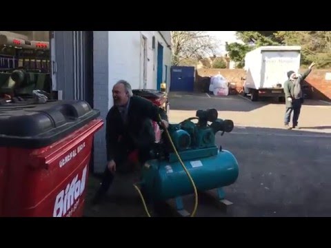 Homemade Water Cannon Air Compressor Fail Slo-mo
