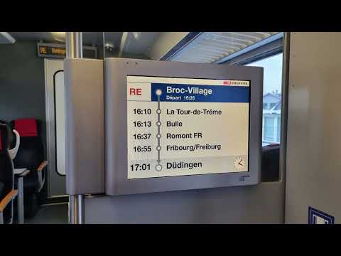 Ansage SBB Begrüssung RE nach Düdingen in Broc-Village