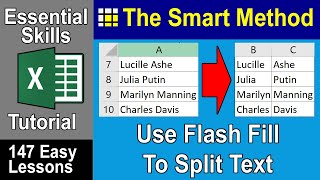2-18: Use Excel Flash Fill to split Delimited Text