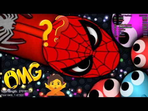 Slither.io A.I. Spiderman Vs Tiny Pro Snake - Epic Skin Slitherio Vip Best Gameplay - Infinity Score