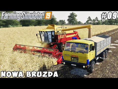 Making hay bales, spreading fertilizers, harvesting soybeans | Nowa Bruzda | FS 19 | Timelapse #09