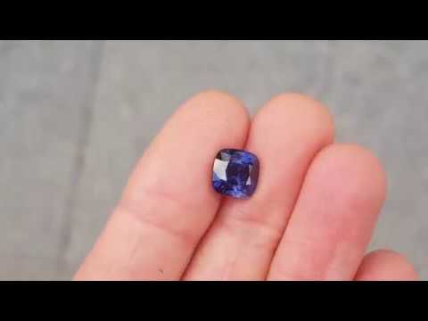 Purple blue cushion cut 2.28ct sapphire high quality diamond jewellers Hobart Tasmania