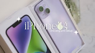 iPhone 14 unboxing 📦✨, setup and accessories + what’s on my iPhone .