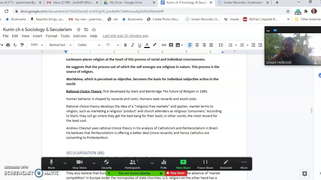 Kunin Ch.6 Sociology and Secularism