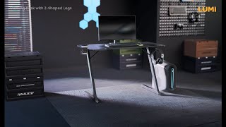 Gaming Desk with Z-Shaped Legs | GMD02E-1 | LUMIGAME