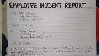How To Write An Employee Incident Report Letter Step by Step Guide | Writing Practices