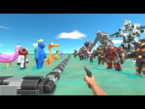 FPS Avatar Failed To Rescues Rainbow Friends and Fights Robot Team - Animal Revolt Battle Simulator