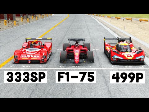 Ferrrari F1 2022 vs Ferrari 499P vs Ferrari 333SP - Spa Francorchamps