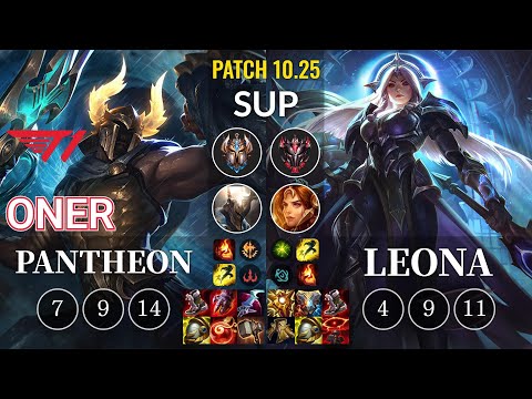 T1 Oner Pantheon vs Leona Sup - KR Patch 10.25