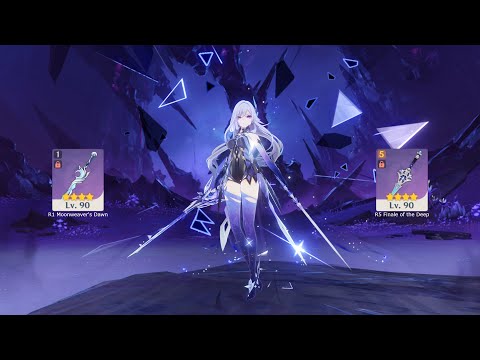 F2P C0 Skirk "R1 Moonweaver’s Dawn" VS "R5 Finale of the Deep" Weapon Damage Test